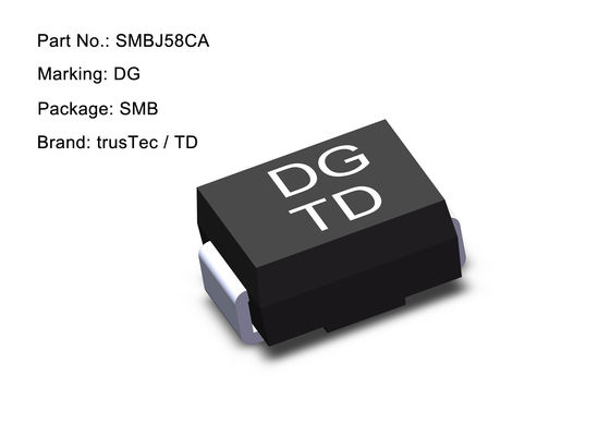 Dispositifs antiparasites SMBJ58CA de la diode 58V 600W Esd de Smb SMD TV