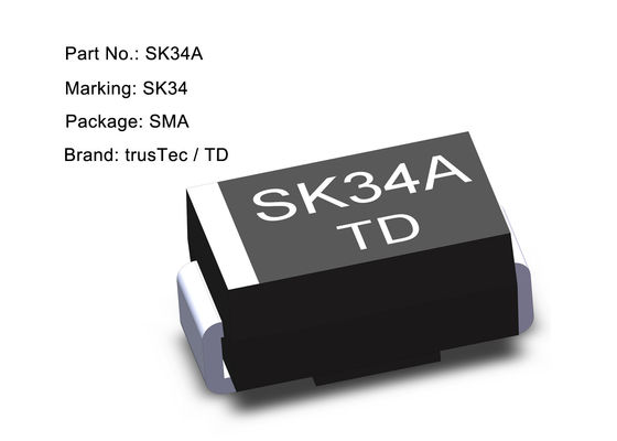 Diode SMA de la diode de barrière des composants électroniques SMD Schottky 3.0a 40V SS34A SK34A