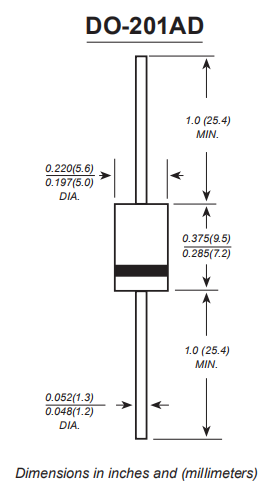Boîte axiale de la diode de redresseur de silicium de plastique de rendement élevé DO-201AD 3A 1000V HER308 1000pcs emballant 0