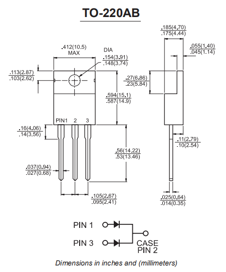 Double diode de redresseur de barrière de Schottky MBR1060 MBR1060CT MBR1660CT MBR2060CT 0